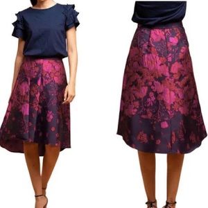 Floral A-Line Skirt - Pink and Purple
